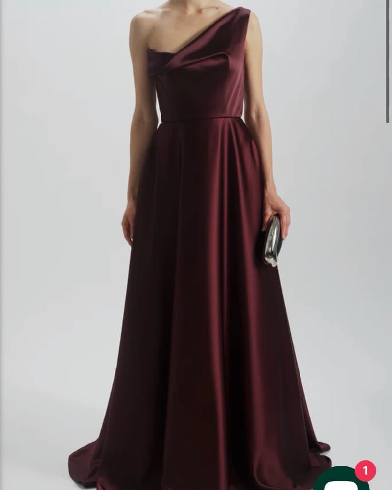 Dark Green One Shoulder Gown - Image 2