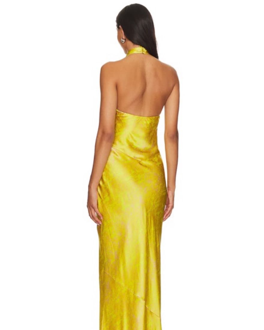 Estee Twist Neck Dress Lemon Tonic  - Image 3
