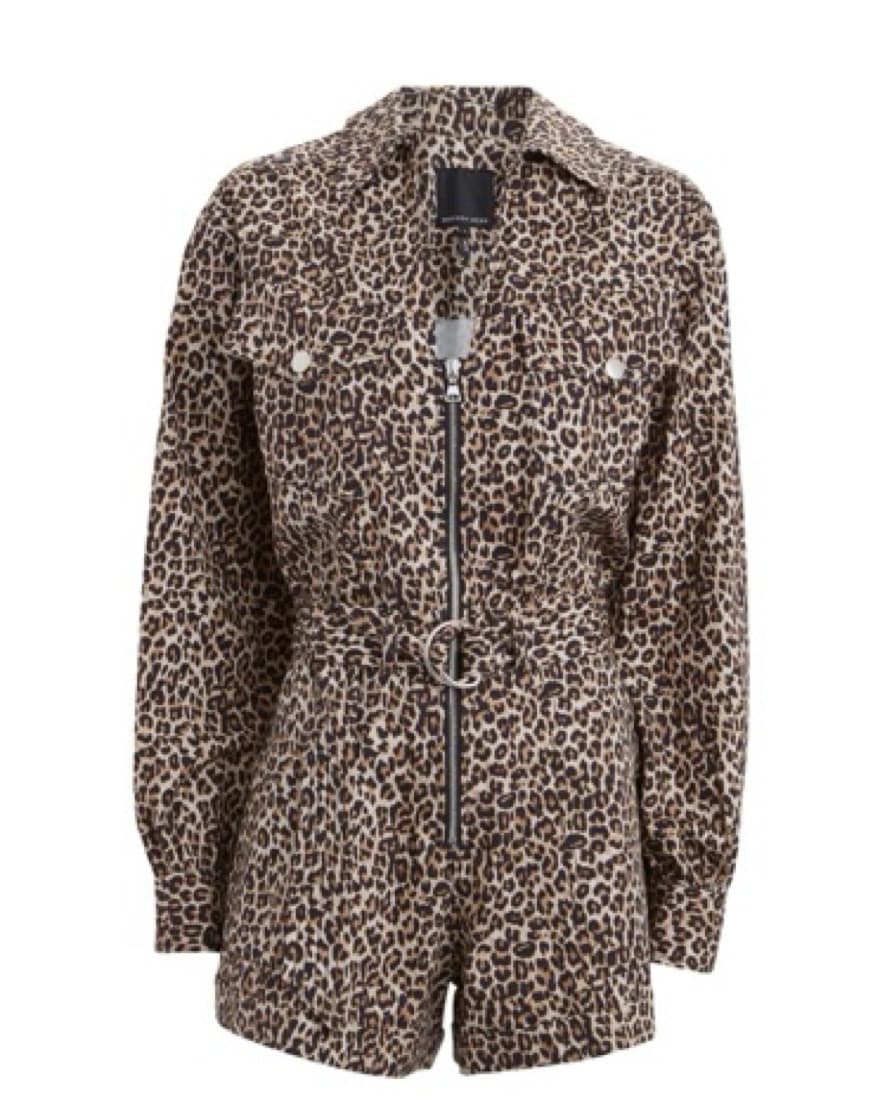 Marissa Webb Leopard Romper S Zip Front  - Image 3