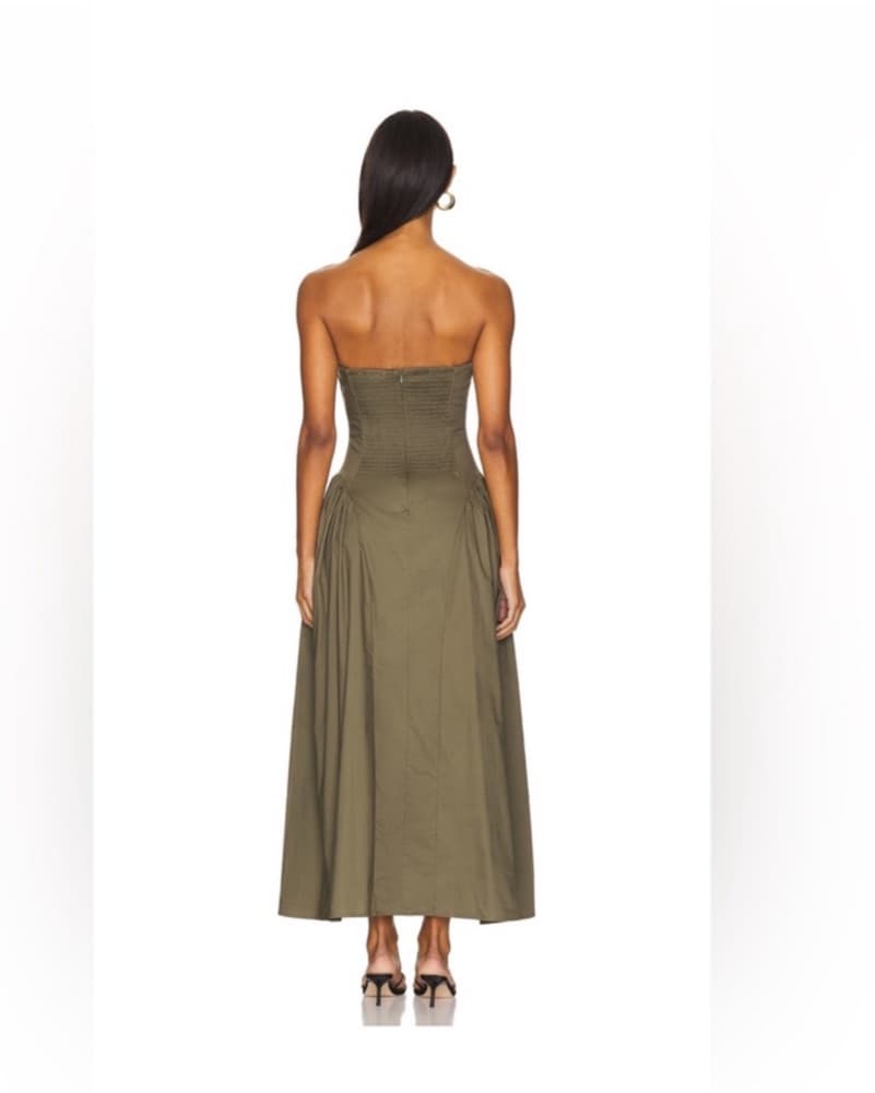 WeWoreWhat Strapless Olive Dress - Image 3