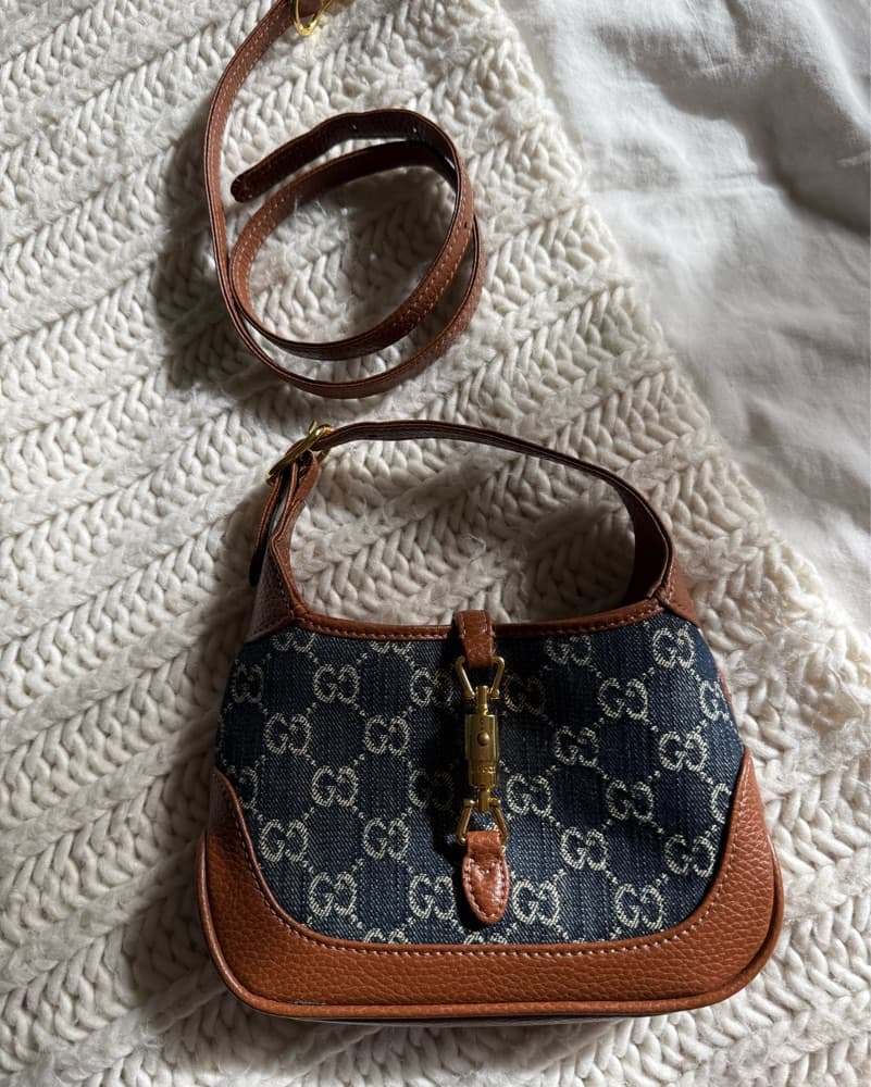 Gucci Jackie Mini Denim Bag/ Brown - Image 3