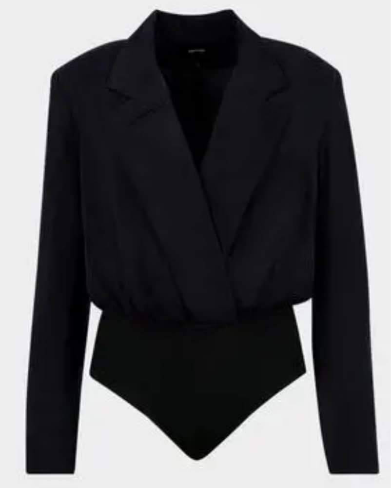 Black Silk Blouse Bodysuit - Image 2