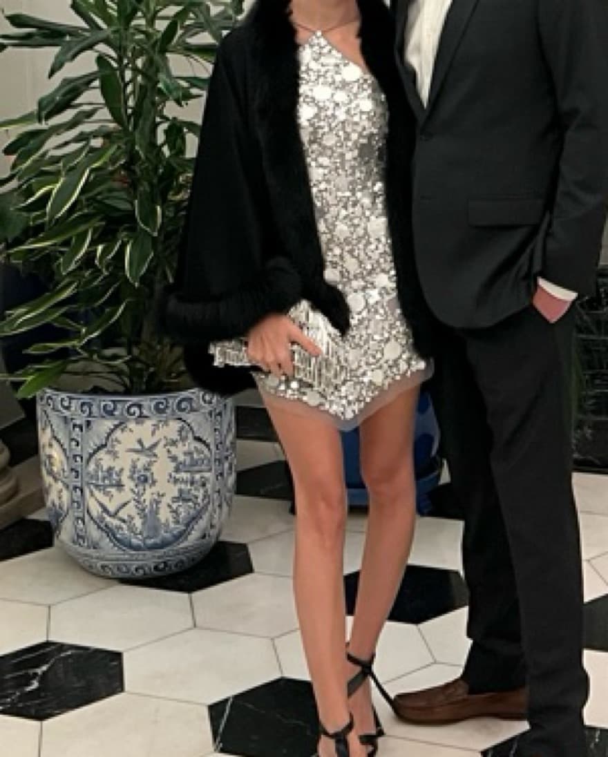 Silver Sequin Mini Dress - Image 2