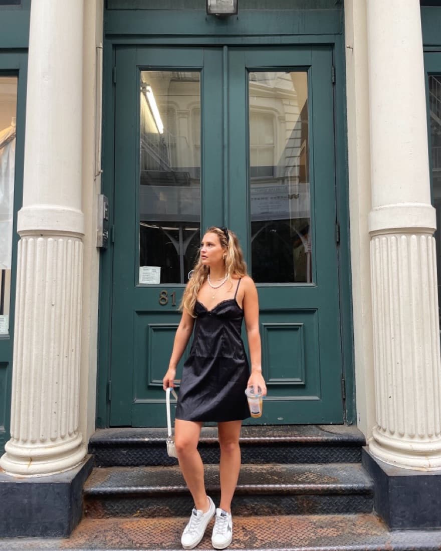 Black Satin Princess Polly Dress - Image 3