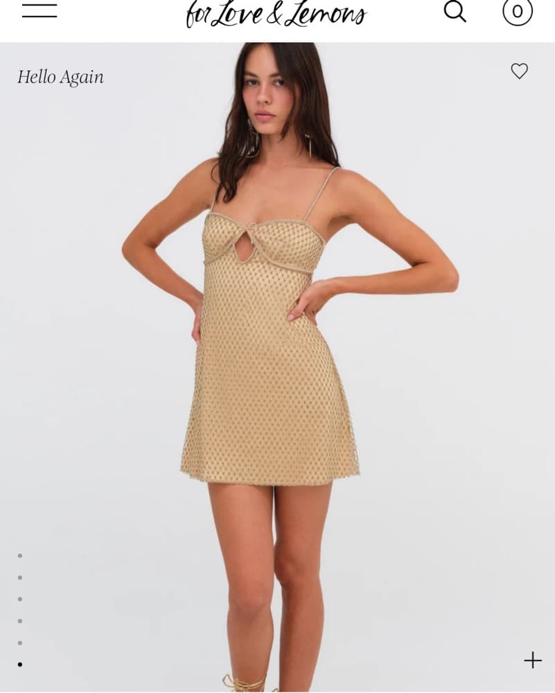 For Love And Lemons Gold Slip Dress - Image 1