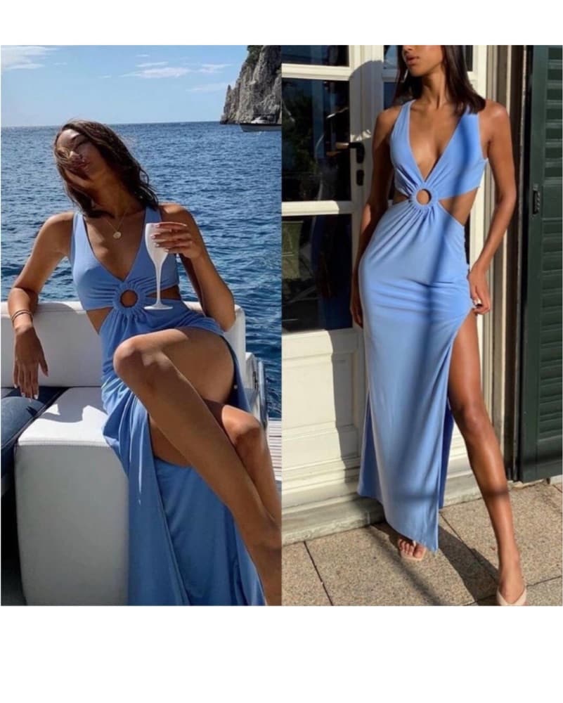 Song of Style Blue Cut Out Maxi Dress - Image 1