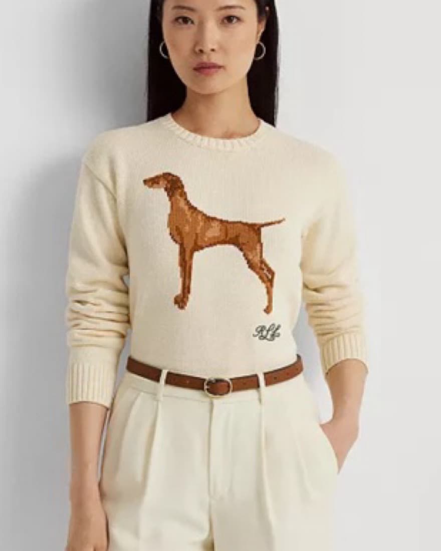 RL Dog Print Knit Sweater - Image 1