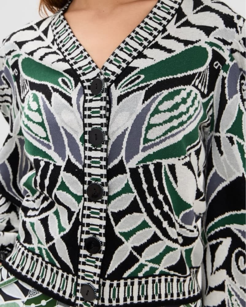 Farm Rio Black Lace Nature Knit Sweater  - Image 4