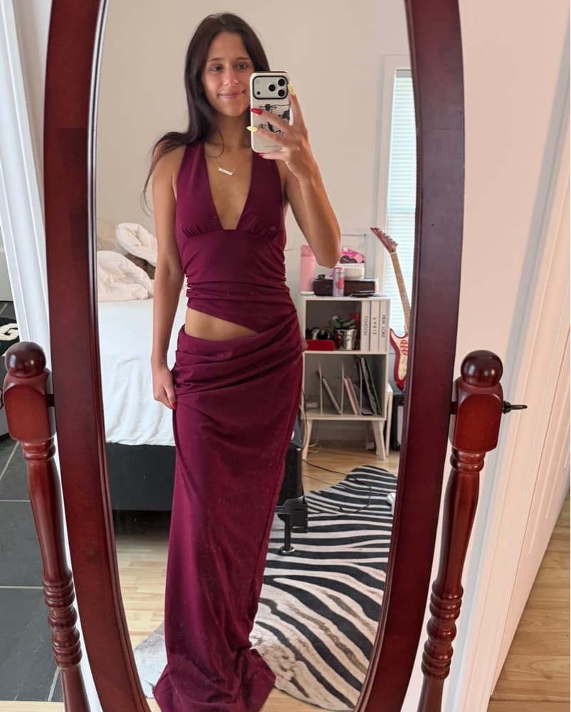 Pappermayo Burgundy Maxi Dress - Image 3