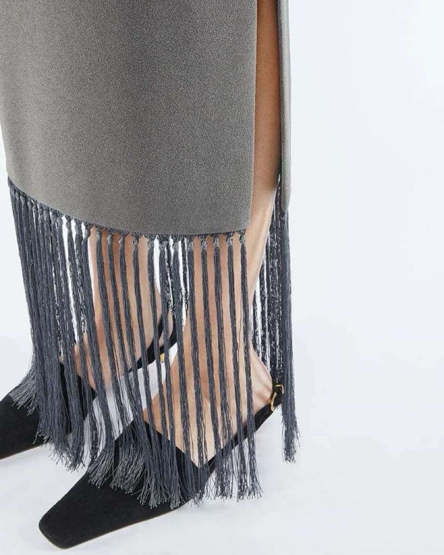 Nanushka One Shoulder Fringe Maxi Dress - Image 3