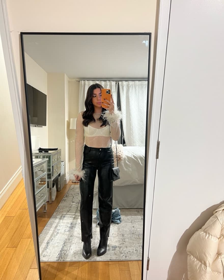 White Long Sleeve Sequin Top  - Image 2