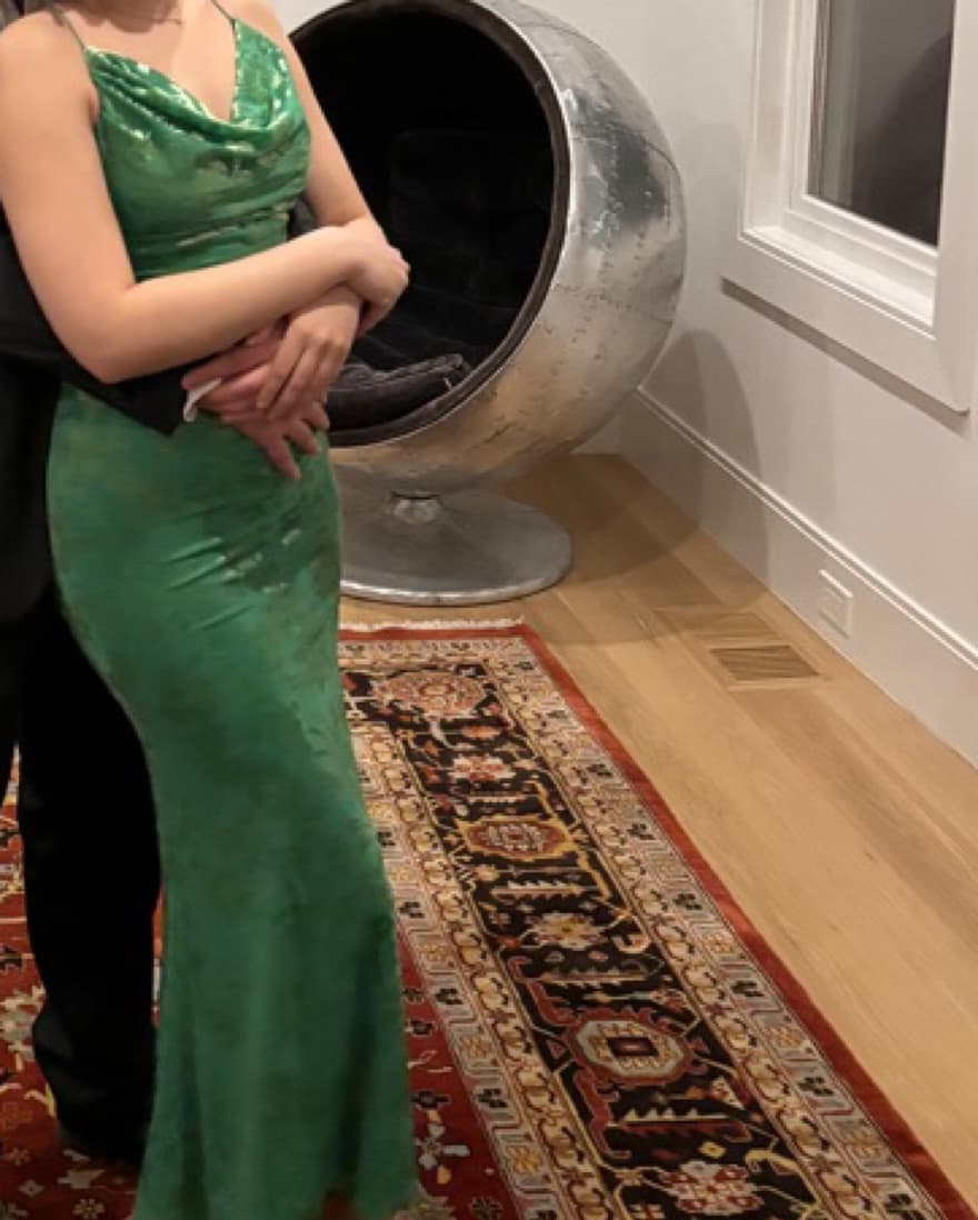 RNWY Green Velvet Maxi Dress - Image 2