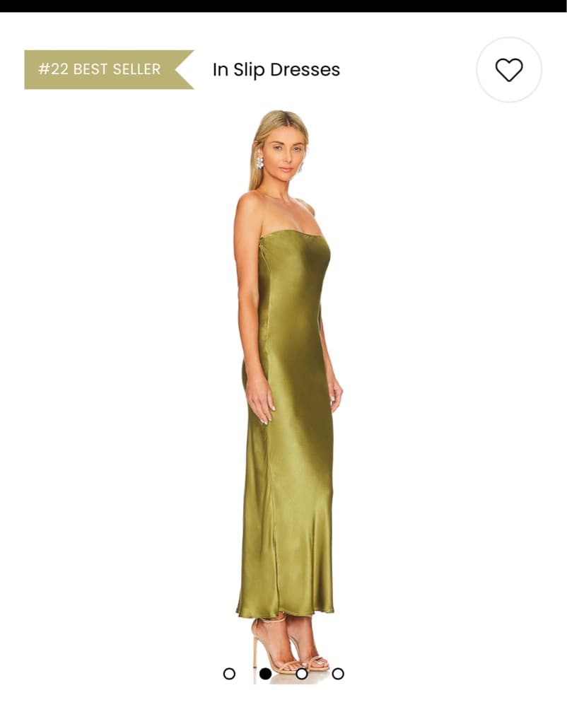 Revolve SNDYS Olive Green Slip Dress - Image 3