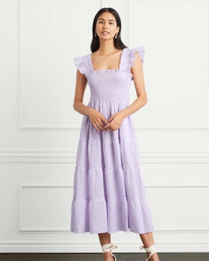 Hill House Lilac Linen Nap Dress - Image 1