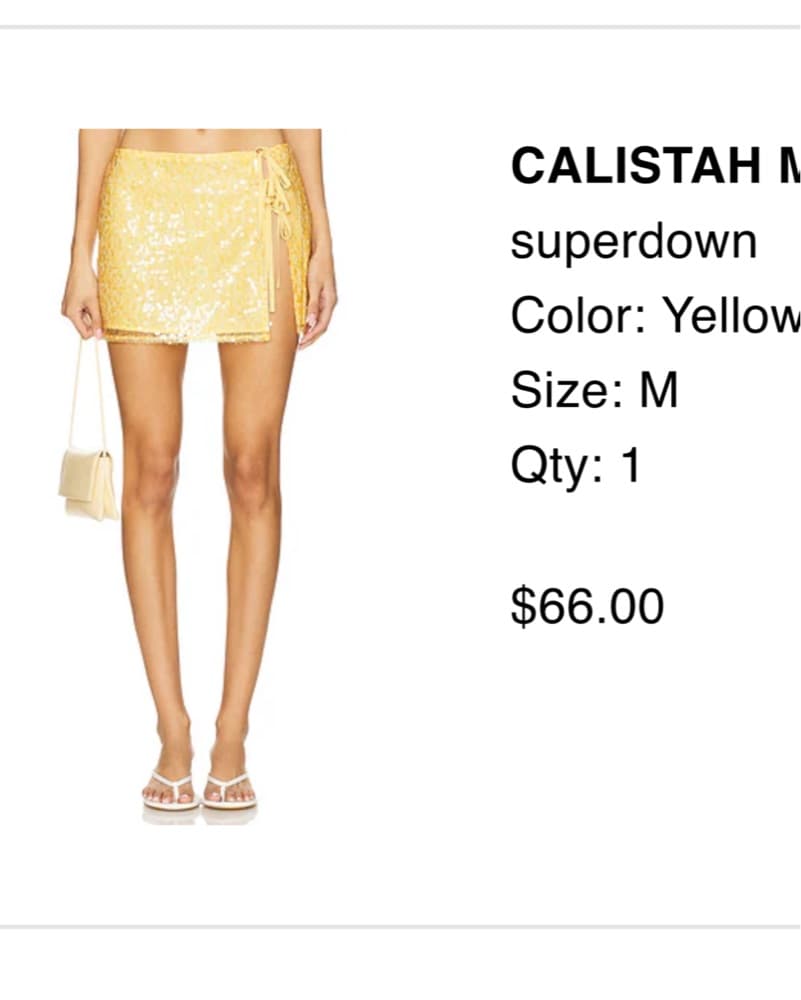 Superdown Butter Yellow Sequin Skirt  - Image 2