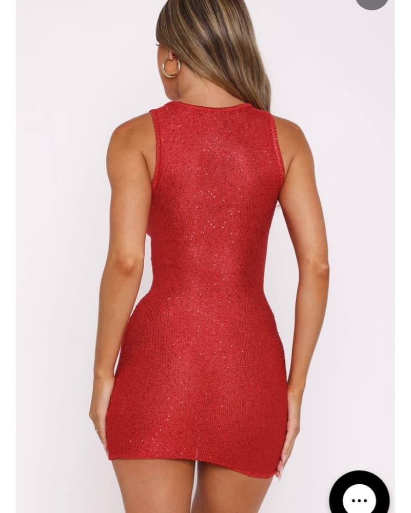 White Fox Sparkly Red Mini Dress - Image 3