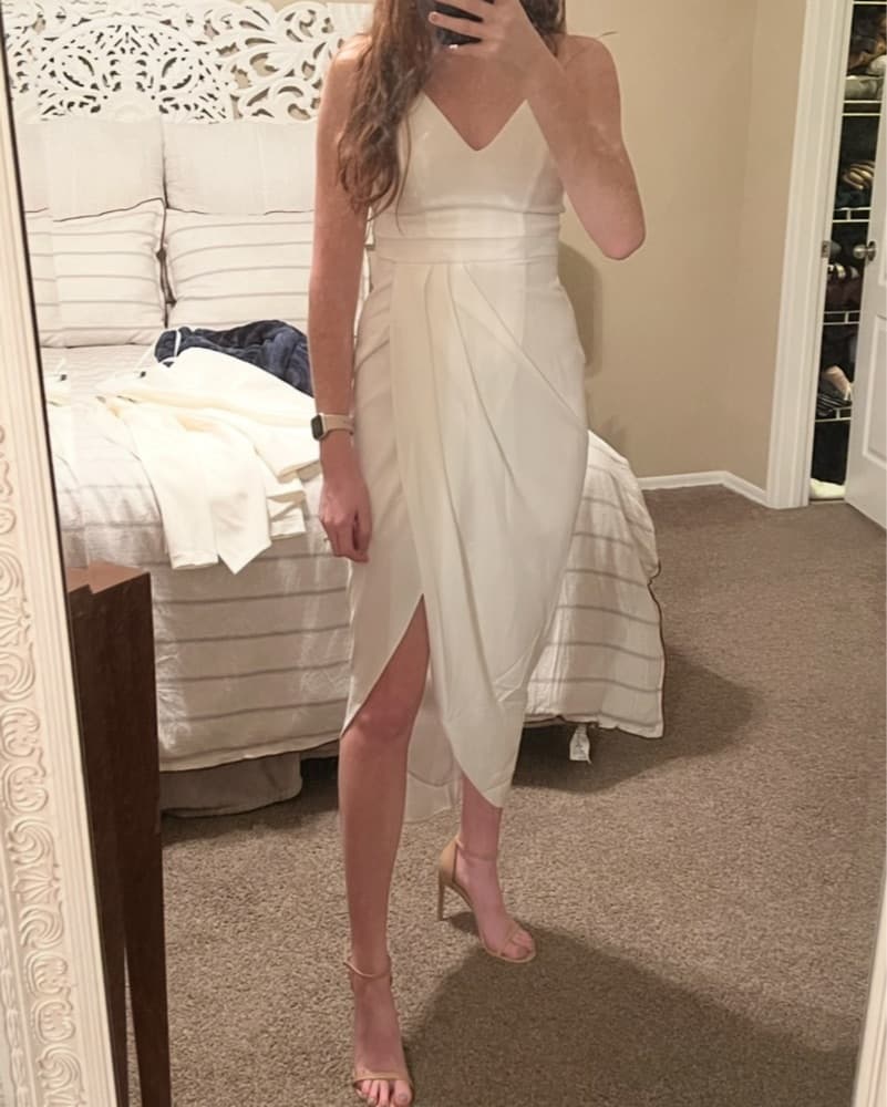 BHLDN White Spaghetti Strap Dress - Image 1
