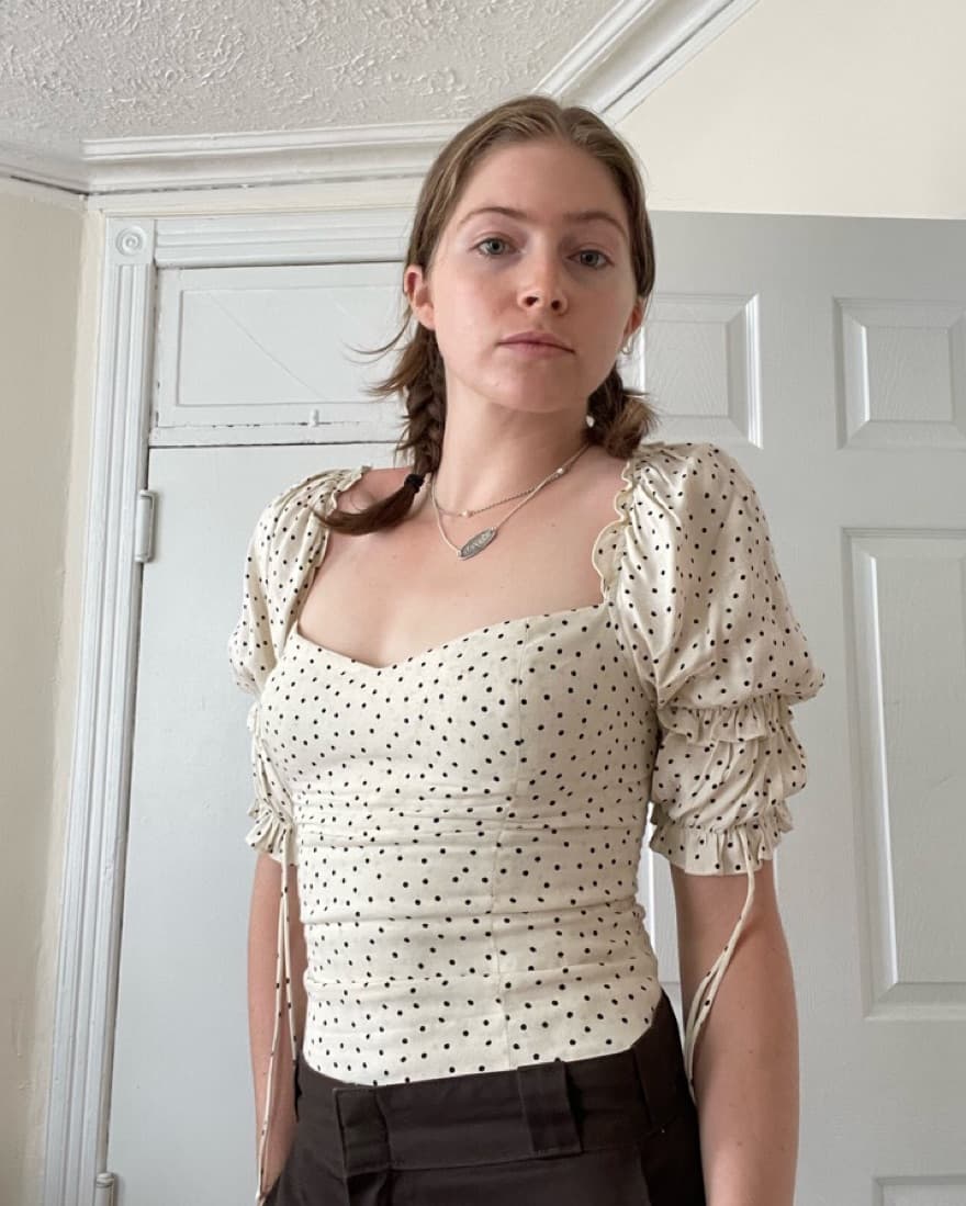 Puffed Sleeve Reformation Top - Image 1