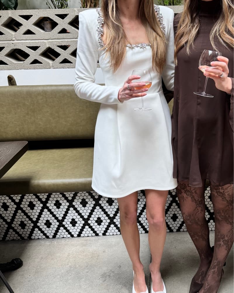Nadine Merabi Rhinestone Mini Dress - Image 4