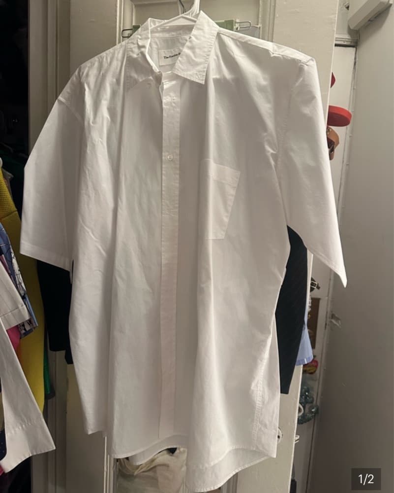 FRANKIE SHOP WHITE OVERSIZED BUTTON DOWN - Image 1