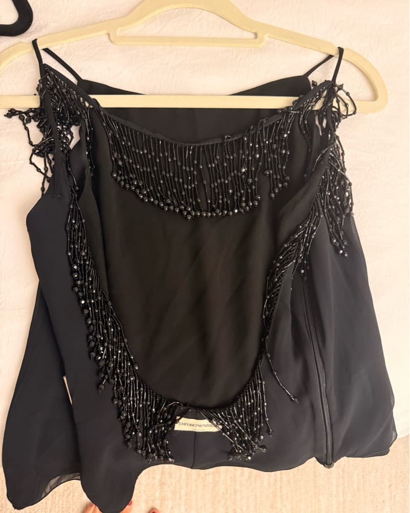 Vintage Armani Open Back Sexy Sequin Top - Image 1