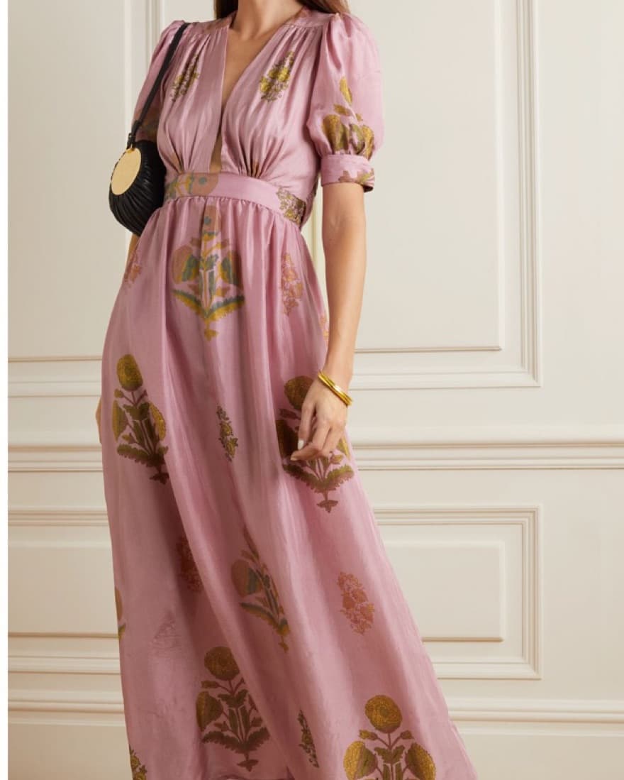 HANNAH ARTWEAR Surya Floral Silk Dress - Image 1