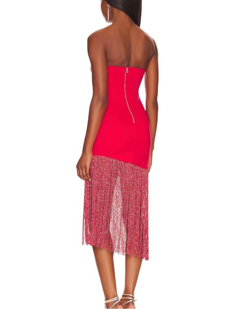 Superdown Cleo Strapless Red Dress - Image 2