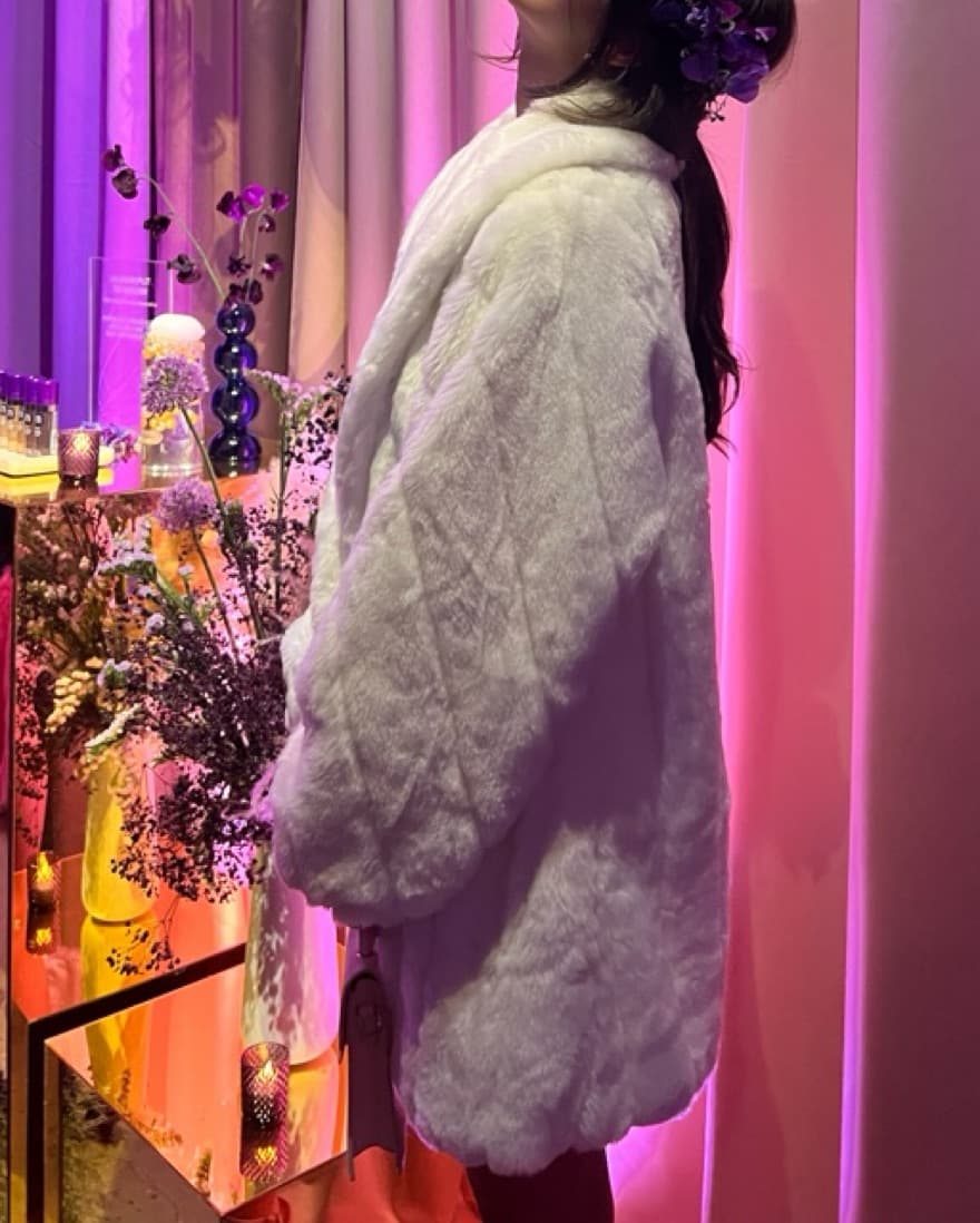 White Faux Fur Coat  - Image 2