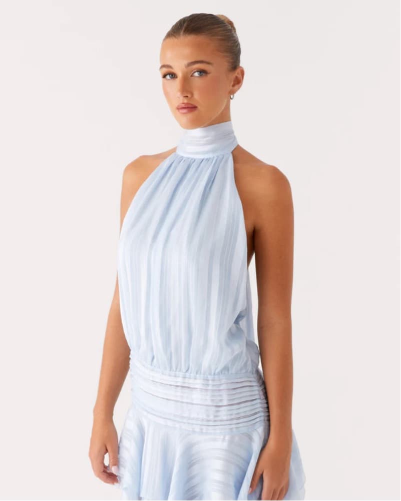 Peppermayo Willow Chiffon Mini Dress Blu - Image 3