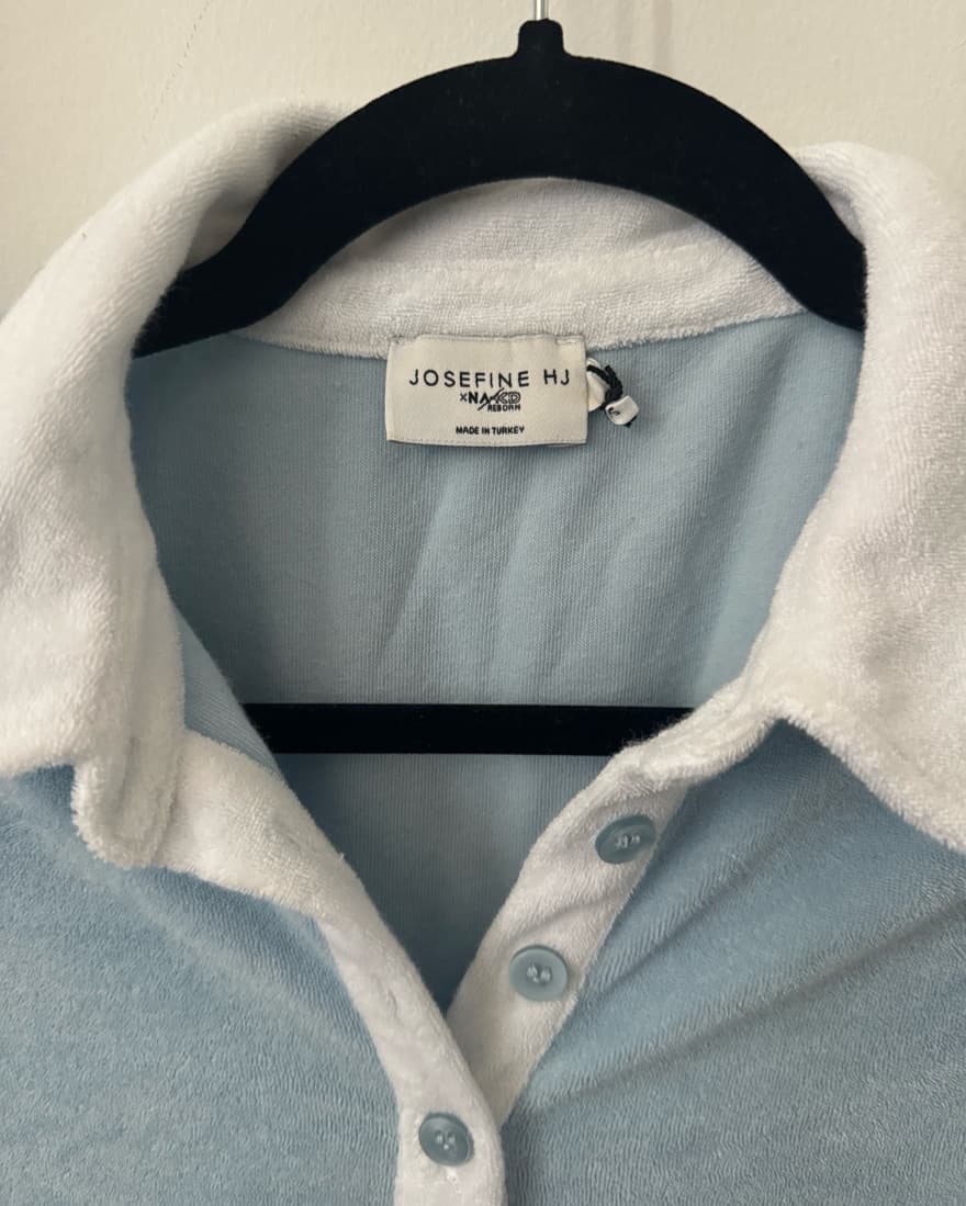 Blue Terry Polo Dress - Image 3