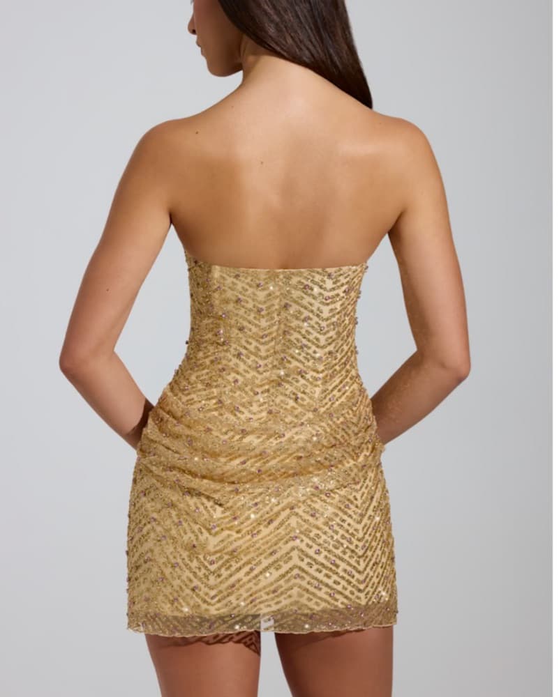 Sold Out Oh Polly Gold Amalina Dress - Image 2