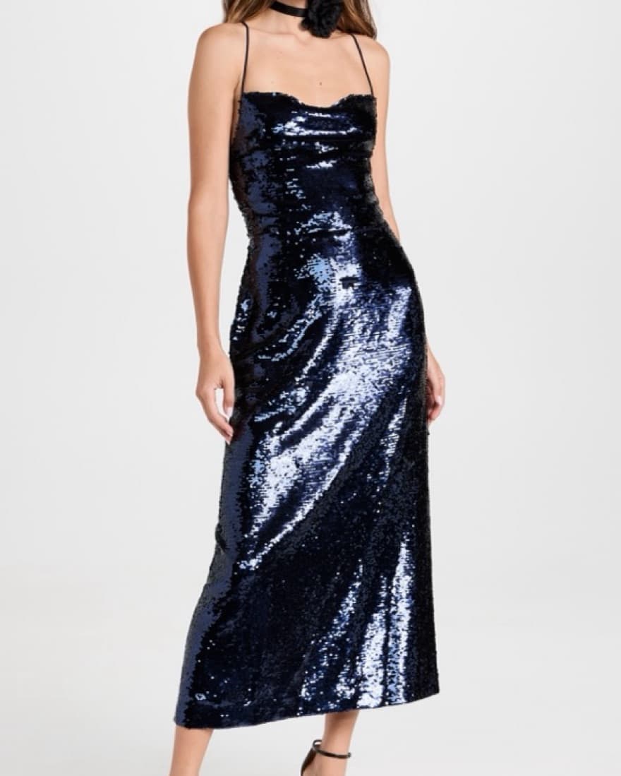 Sabina Musayev Sapphire Sequin Dress - Image 1