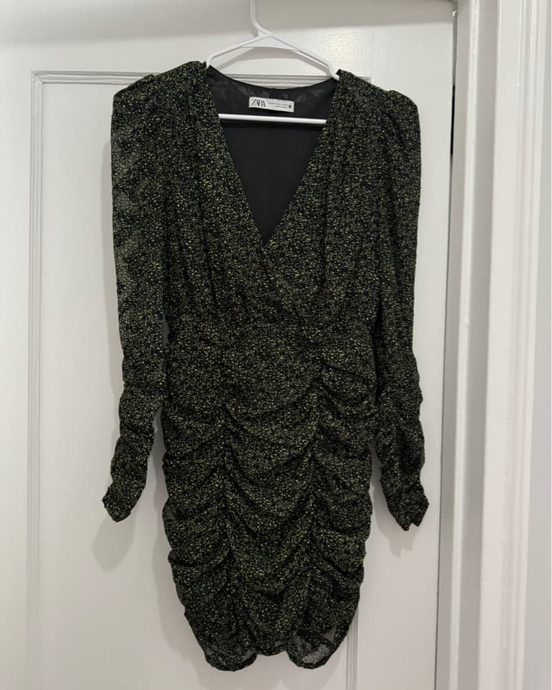 Zara Mini Speckled V-neck Dress  - Image 2