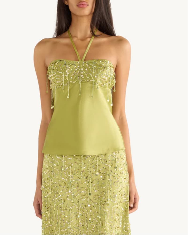 Asta Resort Yasmin Beaded Halter - Green - Image 6