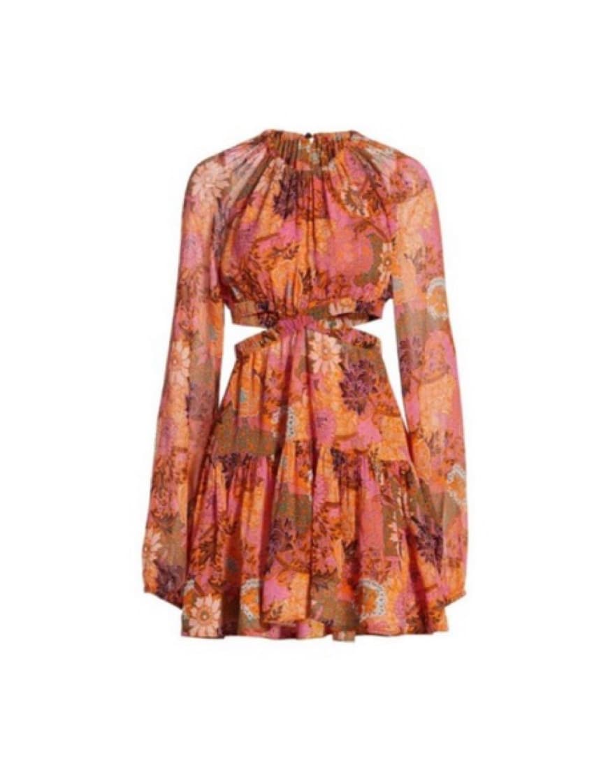 ALC Floral Silk Cut Out Dress - Image 1