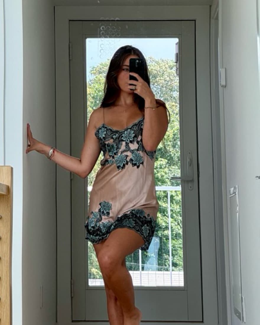 90’s Vintage Silk Slip Mini Dress - Image 2
