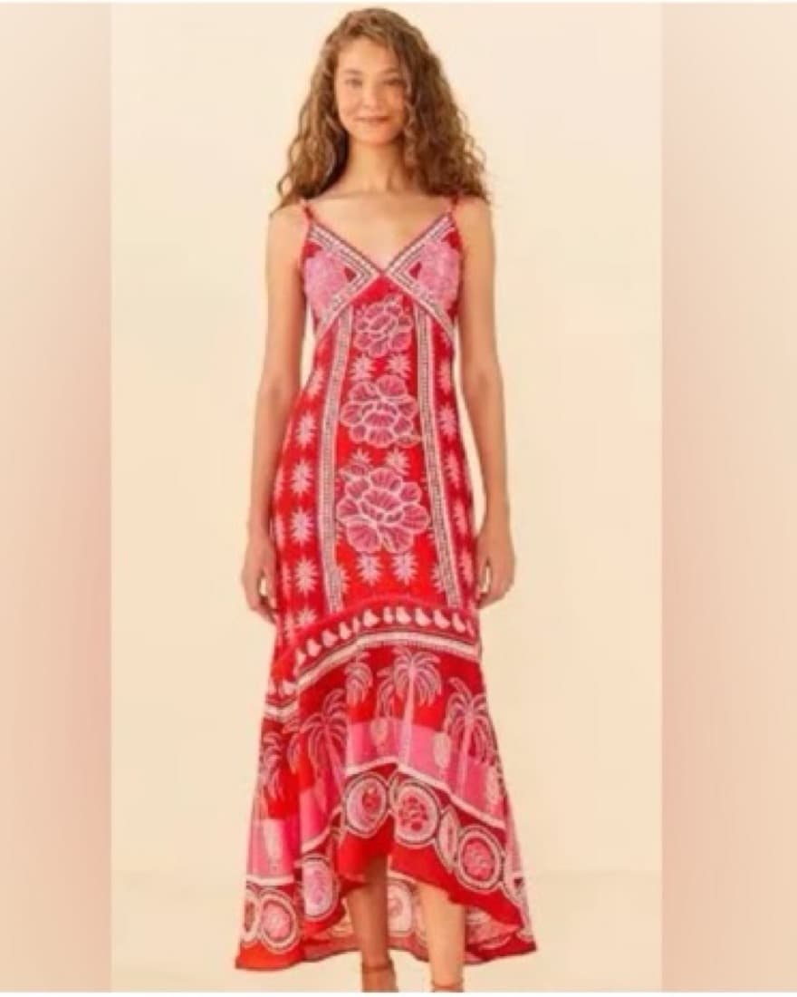 Farm Rio Red Summer Sunrise Maxi Dress - Image 2
