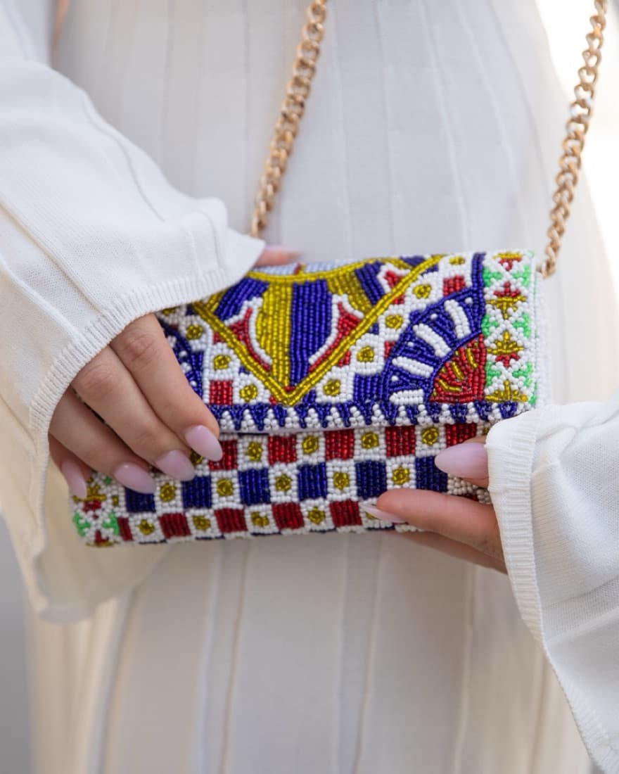 italian tile print beaded crossbody - Image 2