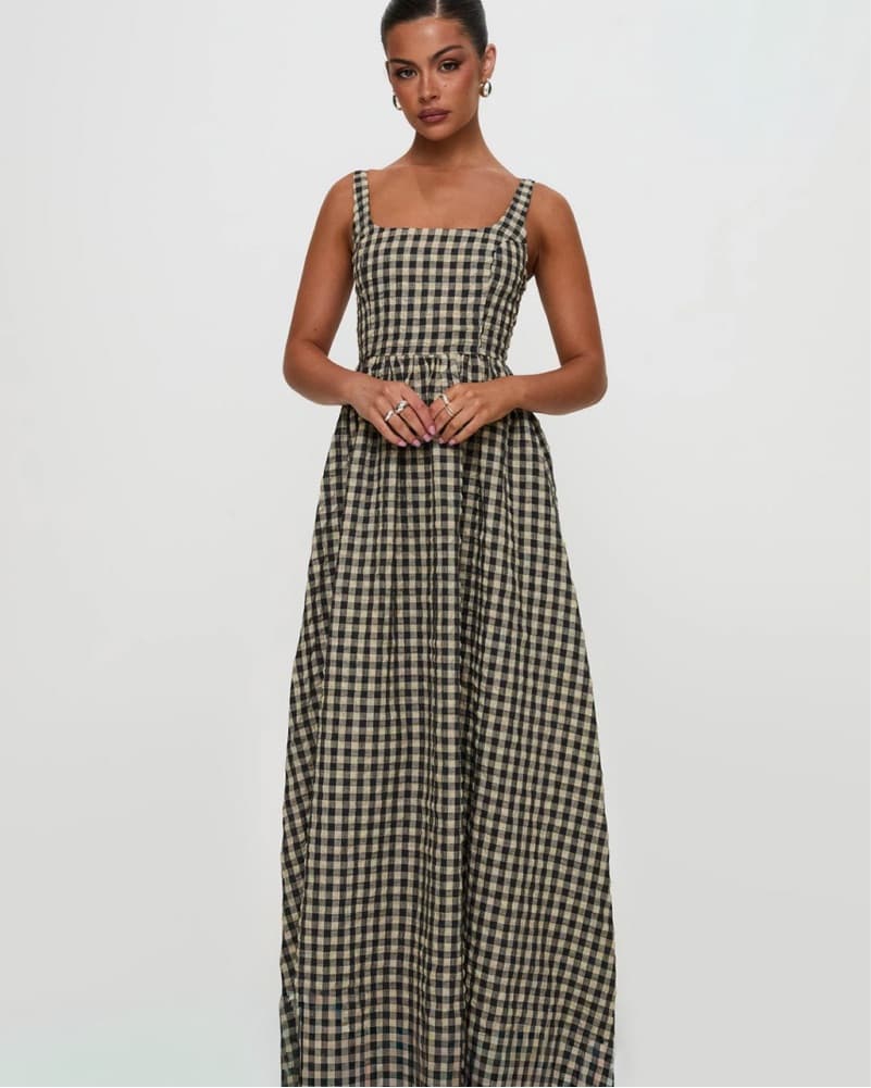 Checkered Maxi Dress - Image 3
