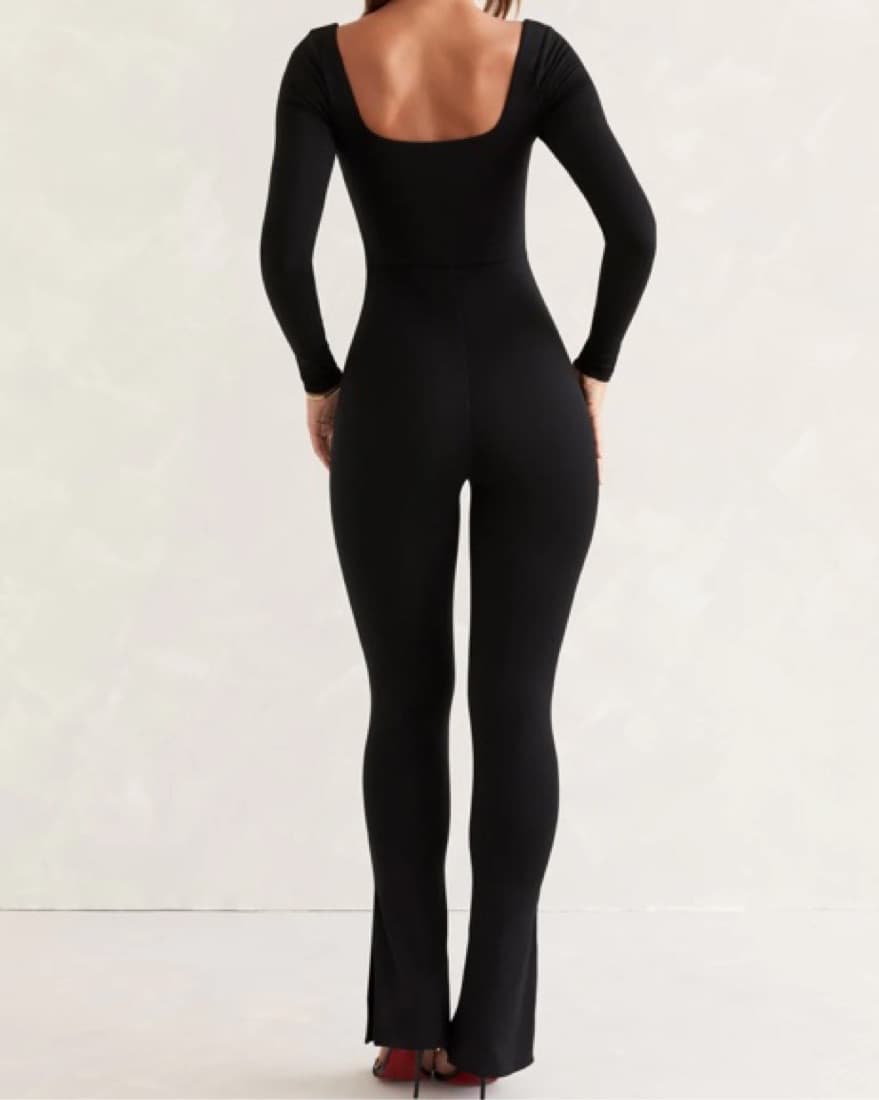 Black Bodycon Jumpsuit - Image 2