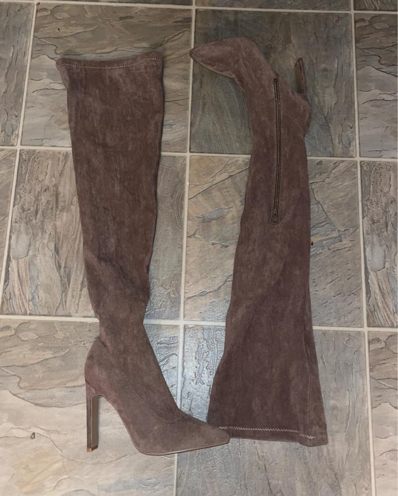Thigh High Beige Boots  - Image 4