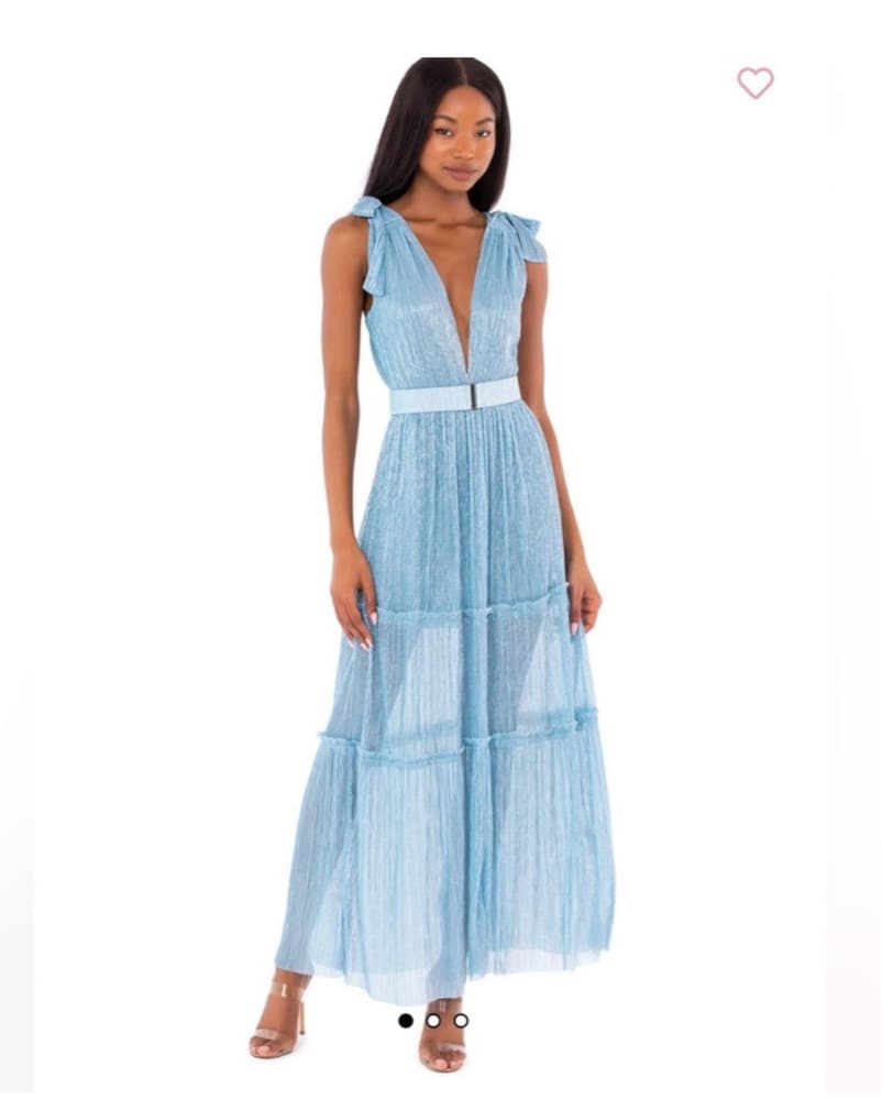 Sabina Musayev Blue Shimmer Dress - Image 1