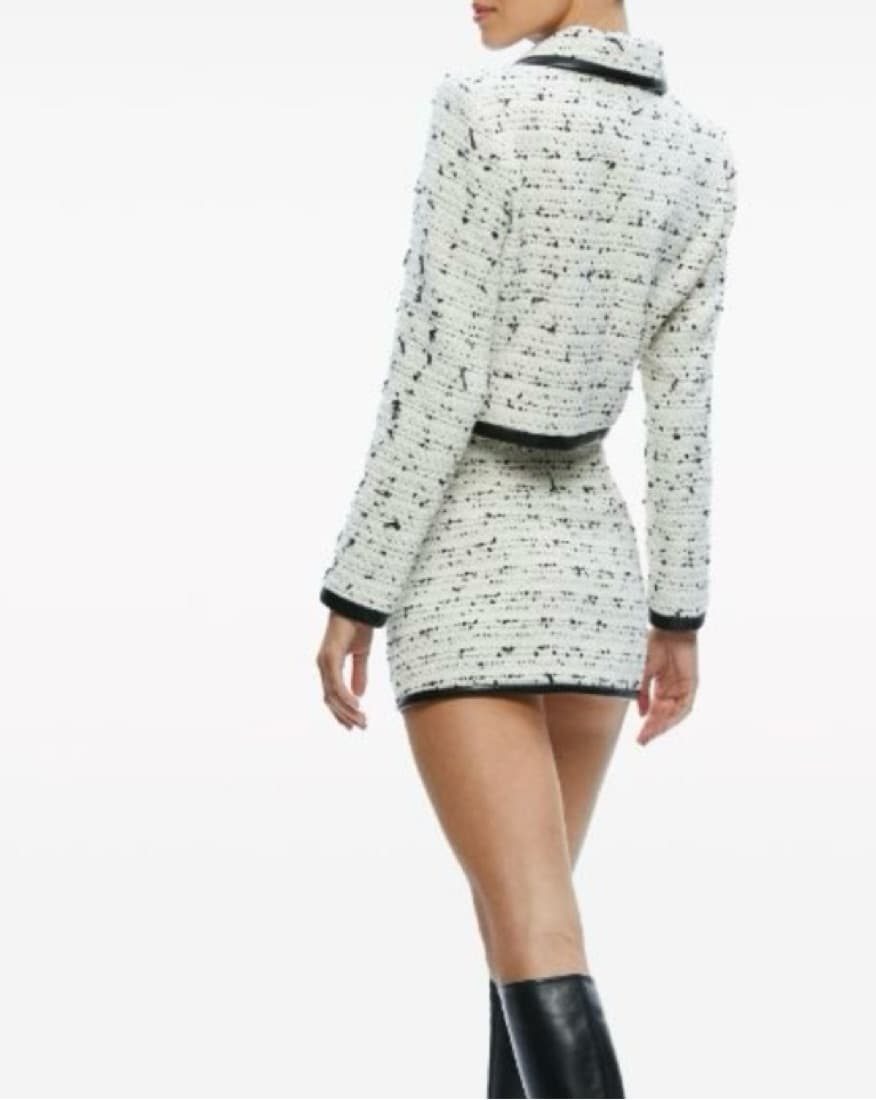 Alice & Olivia Cropped Tweed Jacket - Image 3