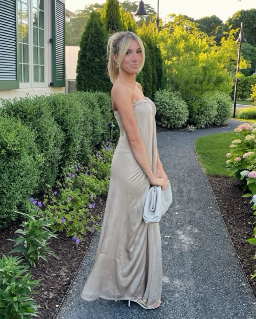 Interior Beige Strapless Dress - Image 1