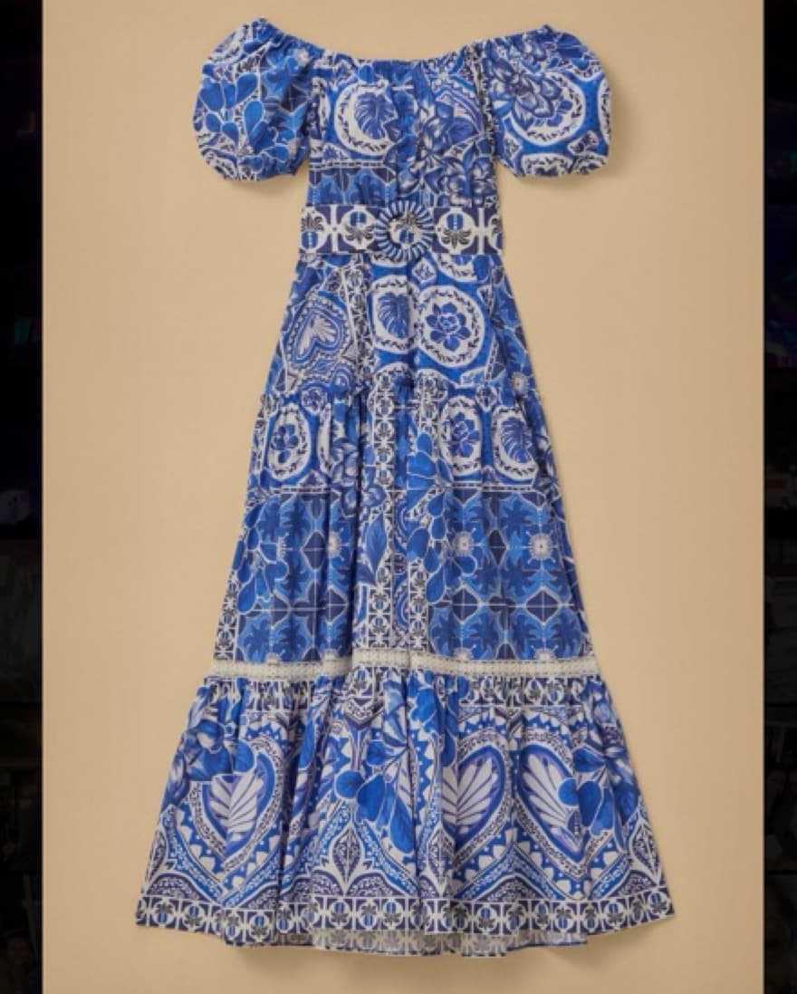 FARM Rio Blue Tile Maxi Dress - Image 2
