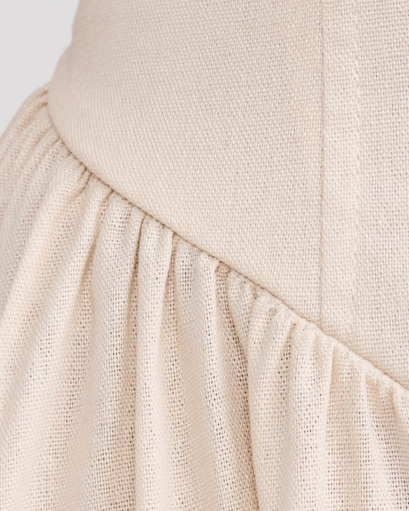 Elegant Tan linen Dress - Image 5