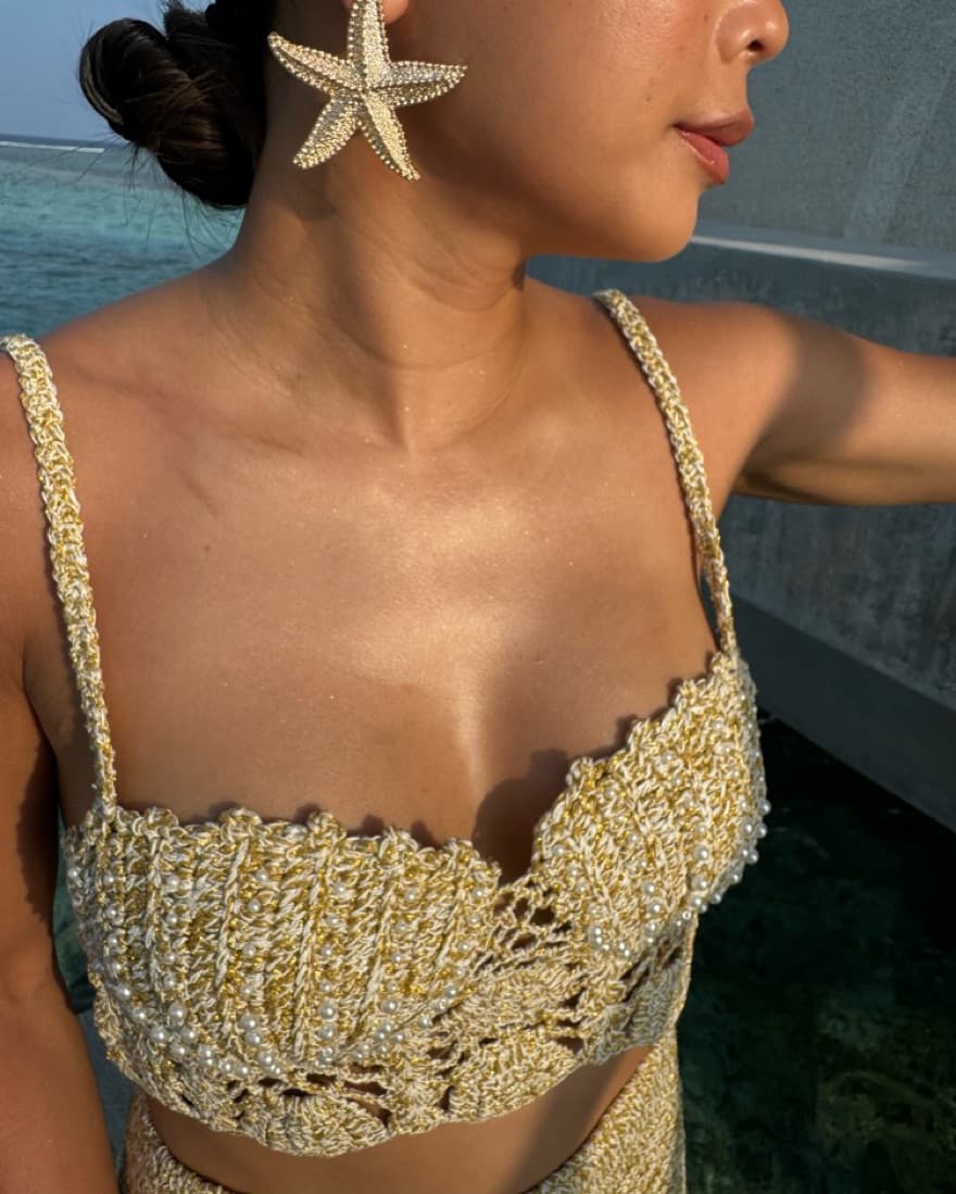 Retrofete Gold Mermaid Crochet Top - Image 2