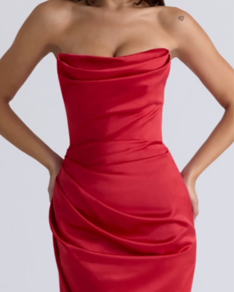 House Of Cb Red Dress Long - Image 2