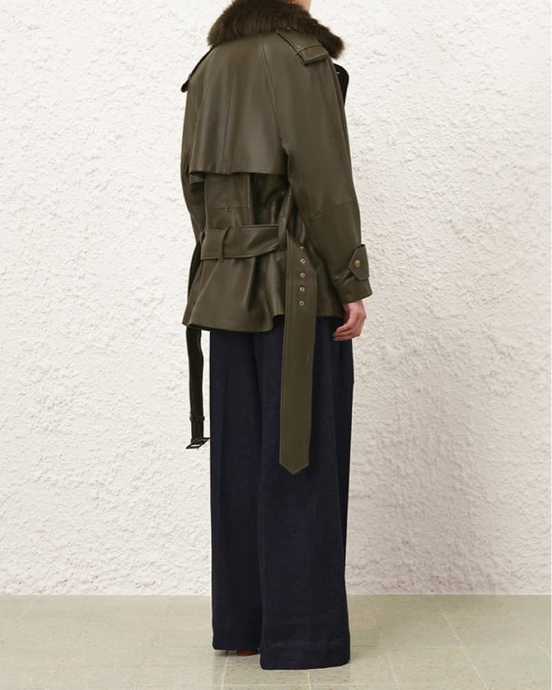 Zimmermann Leather Bomber Jacket - Image 3