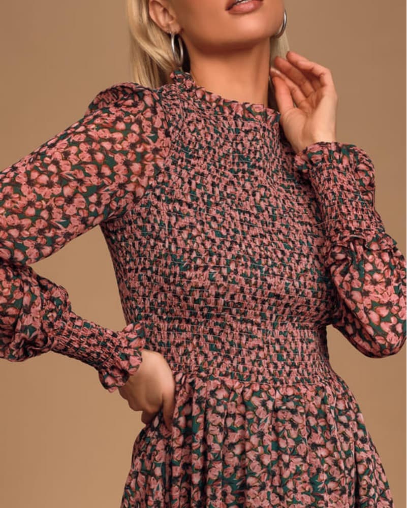 Sheer Longsleeve Cocktail Dress - Image 2